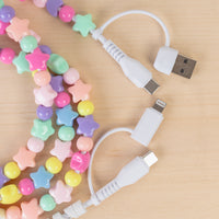 Load image into Gallery viewer, CC42 - 4-in-1 Extra Long Beaded Charging Cable - Shaped Multi
