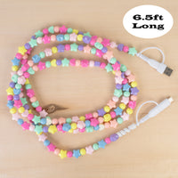 Load image into Gallery viewer, CC42 - 4-in-1 Extra Long Beaded Charging Cable - Shaped Multi
