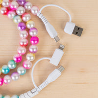 Load image into Gallery viewer, CC46 - 4-in-1 Beaded Charging Cable - Tie Dye
