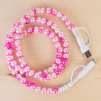 Load image into Gallery viewer, CC47 - 4-in-1 Beaded Charging Cable - Pink Multi
