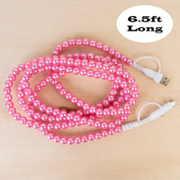 Load image into Gallery viewer, CC49 - 4-in-1 Extra Long Beaded Charging Cable - Pink
