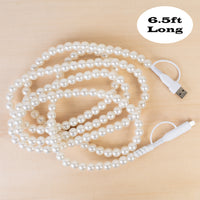 Load image into Gallery viewer, CC50 - 4-in-1 Extra Long Beaded Charging Cable - Pearl
