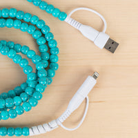 Load image into Gallery viewer, CC52 - 4-in-1 Extra Long Beaded Charging Cable - Turquoise
