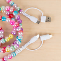 Load image into Gallery viewer, CC53 - 4-in-1 Extra Long Beaded Charging Cable - Tie Dye
