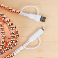 Load image into Gallery viewer, CC54 - 4-in-1 Extra Long Beaded Charging Cable - Rose Gold
