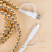 Load image into Gallery viewer, CC56 - 4-in-1 Extra Long Beaded Charging Cable - Gold
