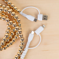 Load image into Gallery viewer, CC56 - 4-in-1 Extra Long Beaded Charging Cable - Gold
