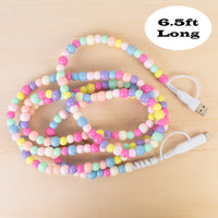 Load image into Gallery viewer, CC58 - 4-in-1 Extra Long Beaded Charging Cable - Multi

