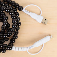 Load image into Gallery viewer, CC59 - 4-in-1 Extra Long Beaded Charging Cable - Black
