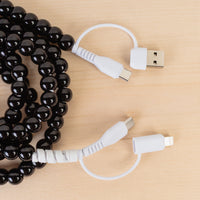 Load image into Gallery viewer, CC59 - 4-in-1 Extra Long Beaded Charging Cable - Black
