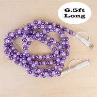 Load image into Gallery viewer, CC61 - 4-in-1 Extra Long Beaded Charging Cable - Purple
