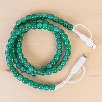 Load image into Gallery viewer, CC75 - 4-in-1 Beaded Charging Cable - Green Opal
