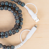 Load image into Gallery viewer, CC76 - 4-in-1 Beaded Charging Cable - Teal Opal
