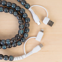 Load image into Gallery viewer, CC76 - 4-in-1 Beaded Charging Cable - Teal Opal
