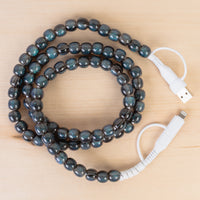 Load image into Gallery viewer, CC76 - 4-in-1 Beaded Charging Cable - Teal Opal

