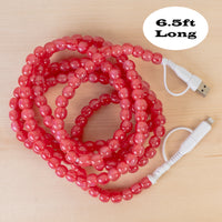 Load image into Gallery viewer, CC78 - 4-in-1 Extra Long Beaded Charging Cable - Red Opal
