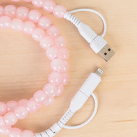 Load image into Gallery viewer, CC79 - 4-in-1 Beaded Charging Cable - Pink Opal
