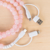 Load image into Gallery viewer, CC79 - 4-in-1 Beaded Charging Cable - Pink Opal
