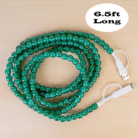 Load image into Gallery viewer, CC85 - 4-in-1 Extra Long Beaded Charging Cable - Green Opal
