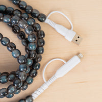 Load image into Gallery viewer, CC87 - 4-in-1 Extra Long Beaded Charging Cable - Teal Opal
