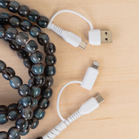 Load image into Gallery viewer, CC87 - 4-in-1 Extra Long Beaded Charging Cable - Teal Opal
