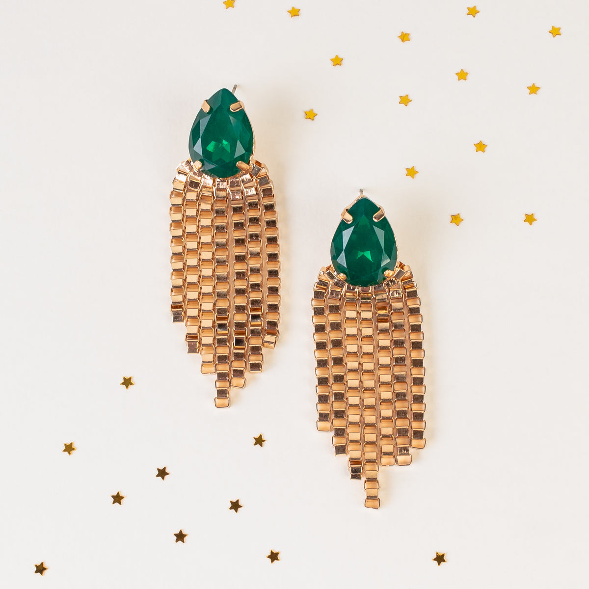 CHLOE - Tassel Earrings - Green