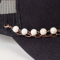 Load image into Gallery viewer, HA004 - Western Beaded Trucker Hat Chain - Ivory &amp; Copper
