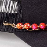 Load image into Gallery viewer, HA015 - Beaded Trucker Hat Chain - Red
