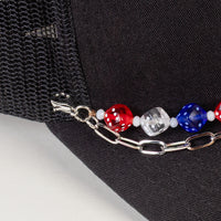 Load image into Gallery viewer, HA028 - USA Dice Trucker Hat Chain - Red White &amp; Blue
