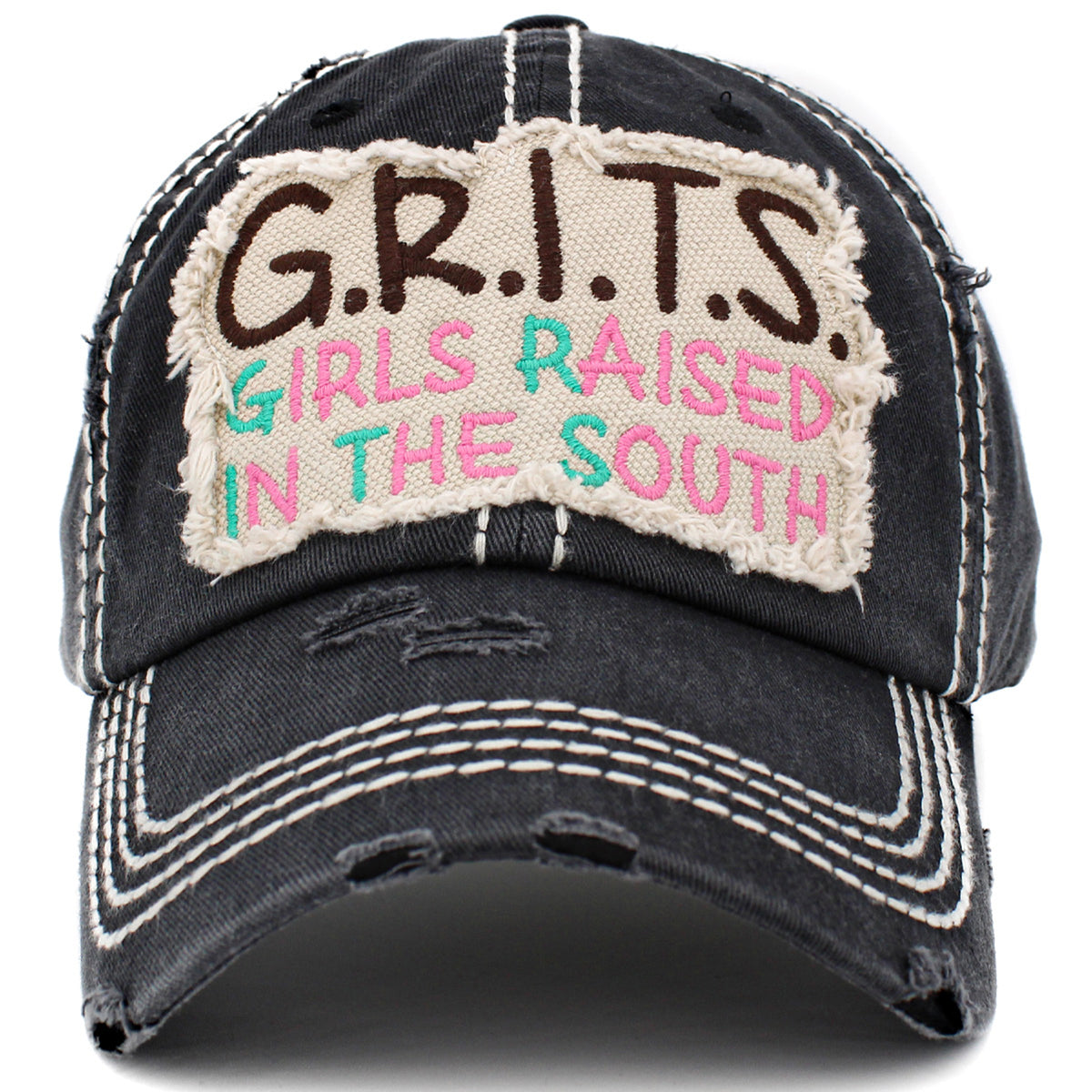 1413 - Girls Raised In The South Hat - Black