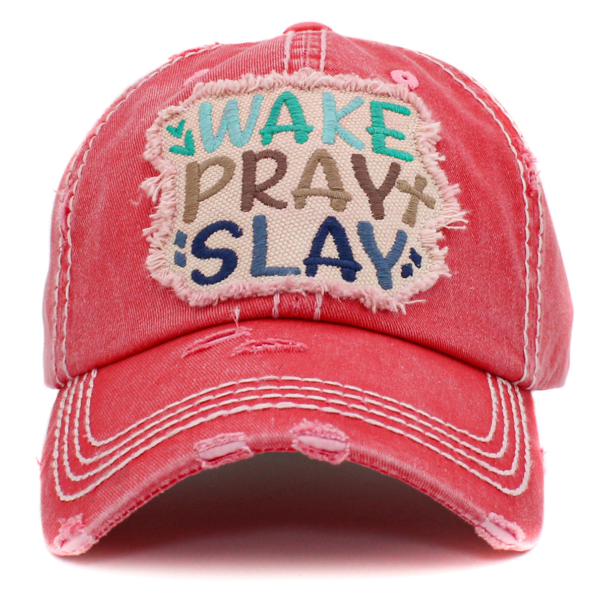 1442 - Wake Pray Slay Hat - Hot Pink