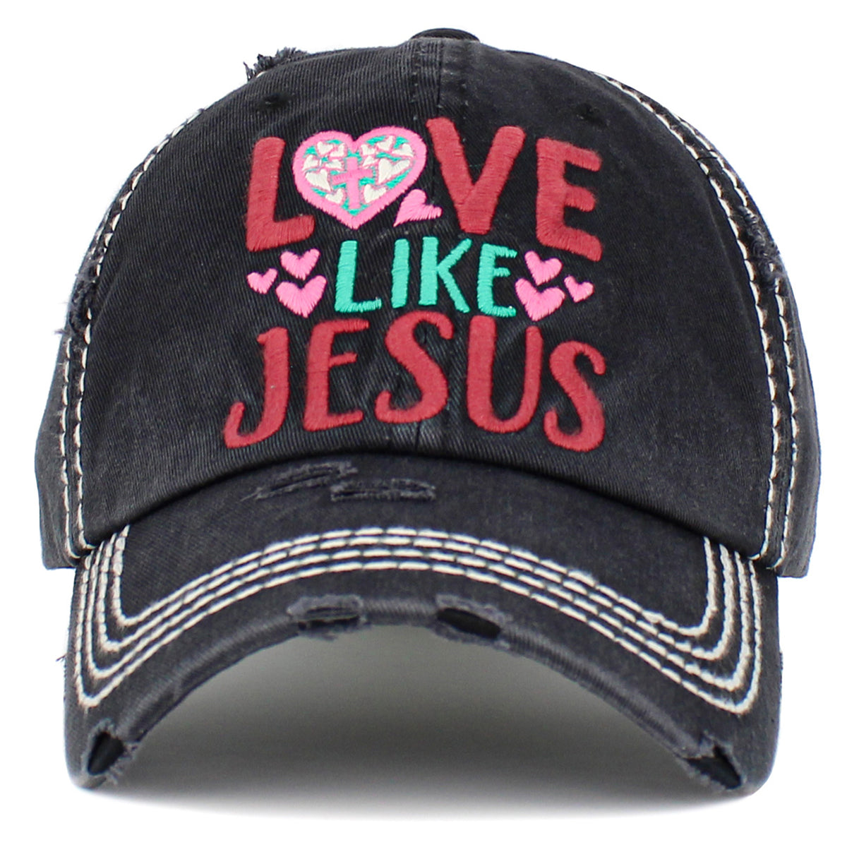 1444 - Love Like Jesus Hat - Black