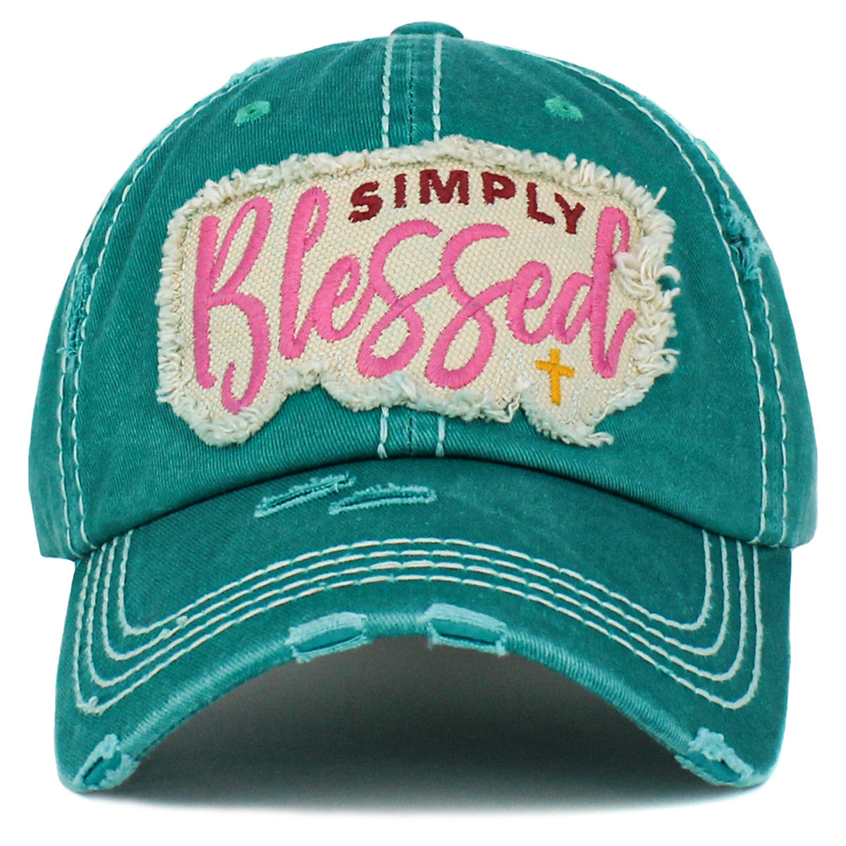 1446 - Simply Blessed Hat - Turquoise