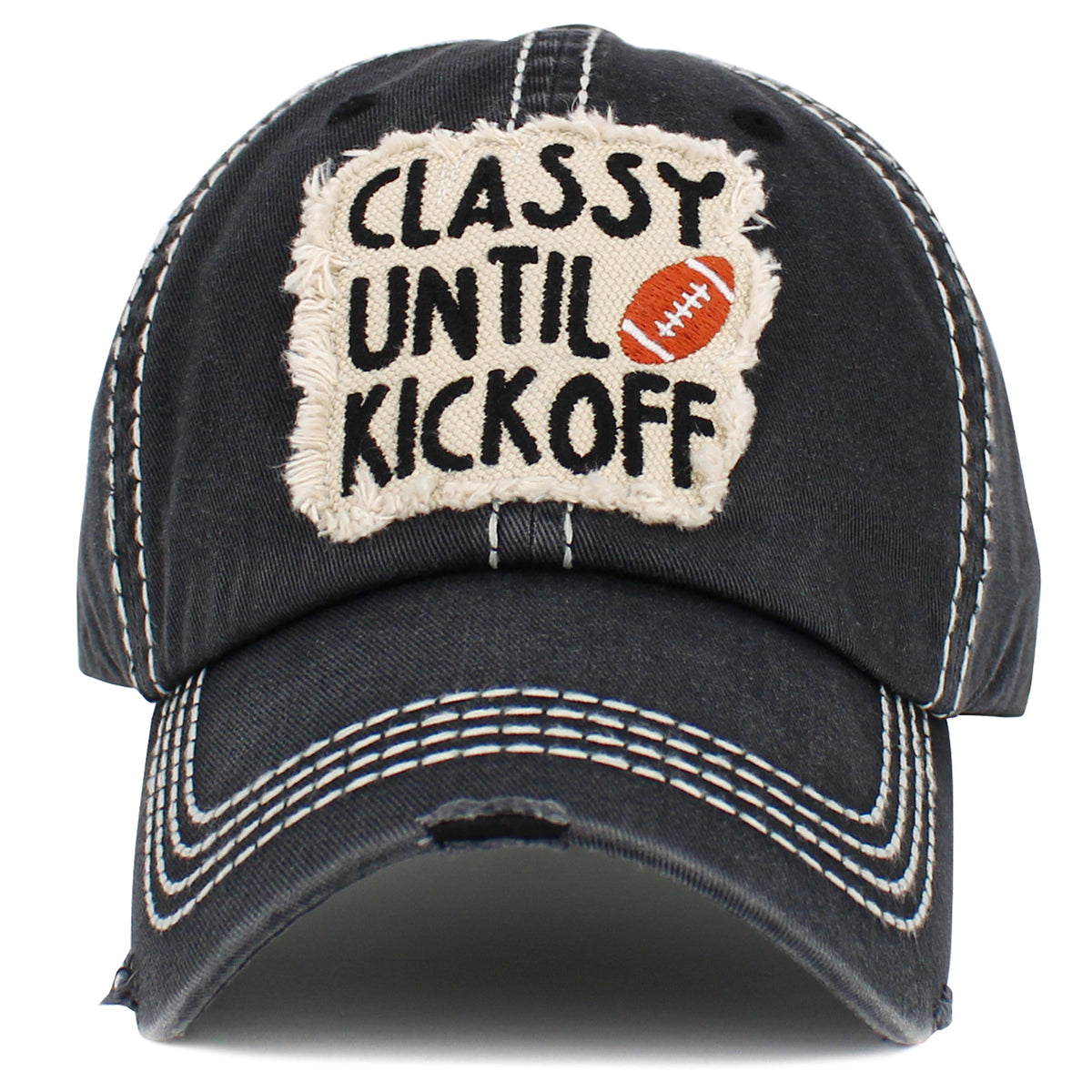 1529 - Classy Until Kickoff Hat - Black