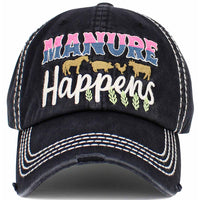 Load image into Gallery viewer, 1530 - Manure Happens Hat - Black
