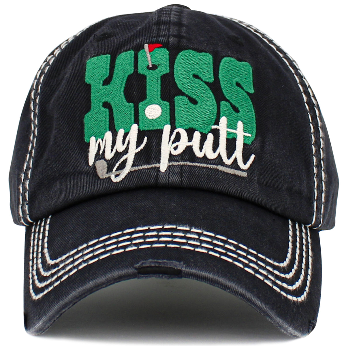 1531 - Kiss My Putt Hat - Black