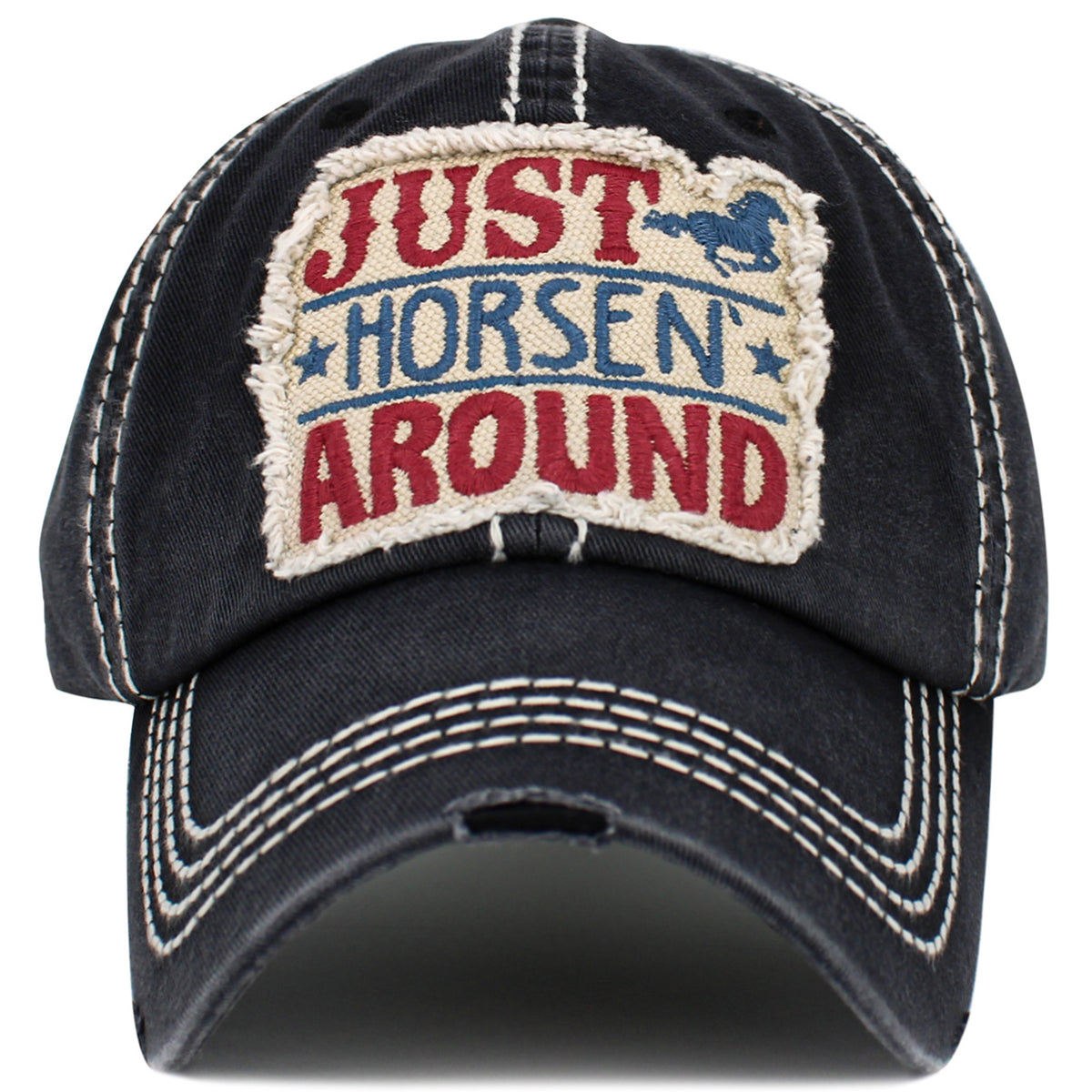 1539 - Just Horsen Around Hat - Black