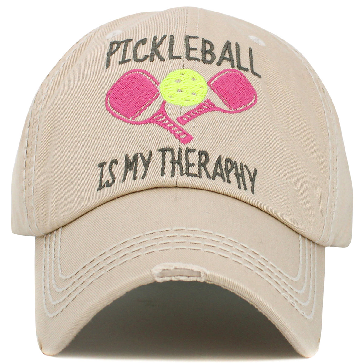 1551 - Pickleball Is My Therapy Hat - Stone