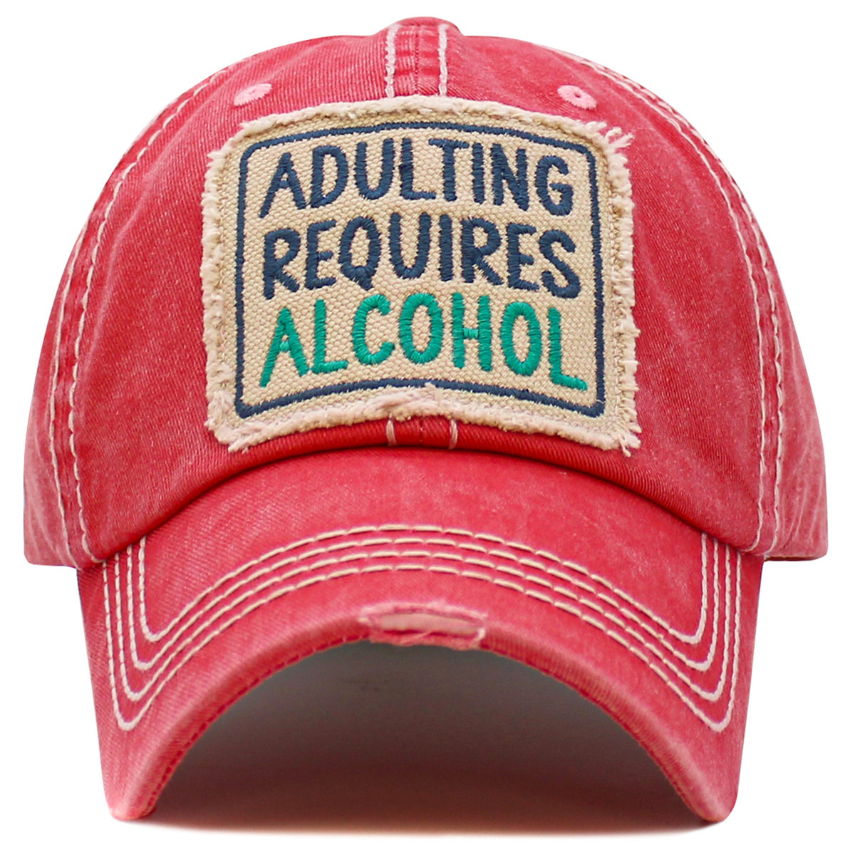 1569 - Adulting Requires Alcohol Hat - Hot Pink