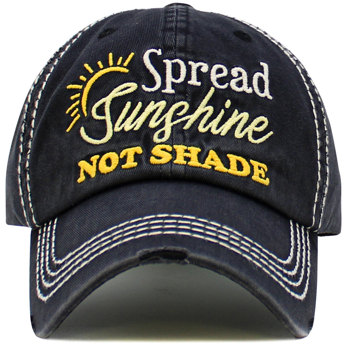 1571 - Spread Sunshine Not Shade Hat - Black