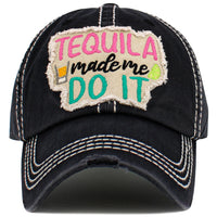 Load image into Gallery viewer, 1576 - Tequila Made Me Do It Hat - Black
