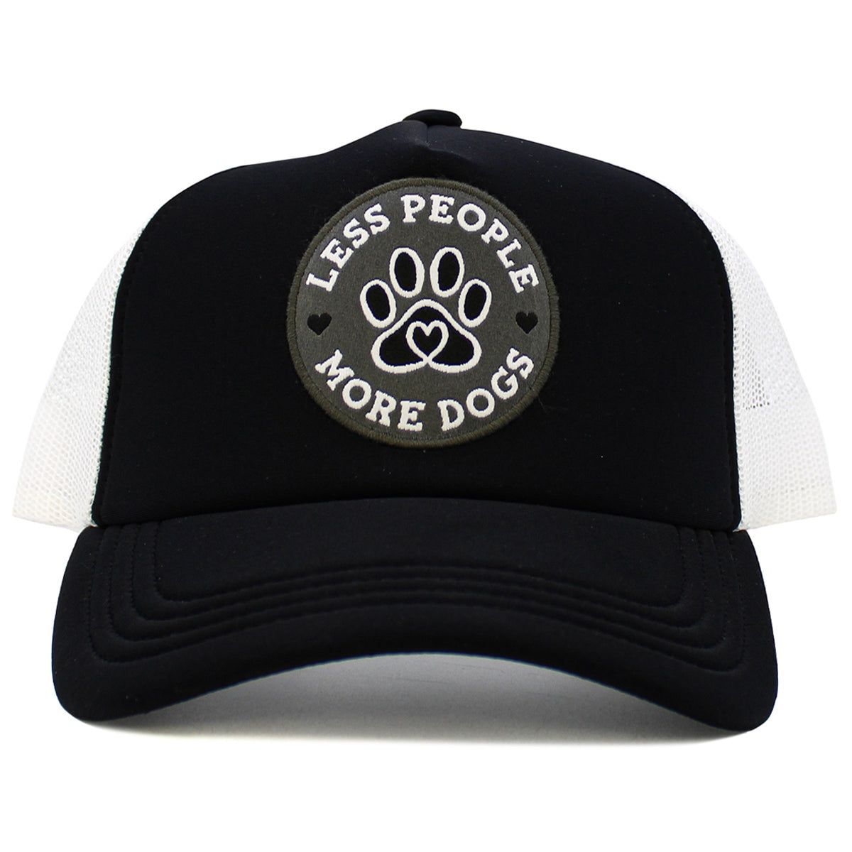 1580 - Less People More Dogs Hat - Black