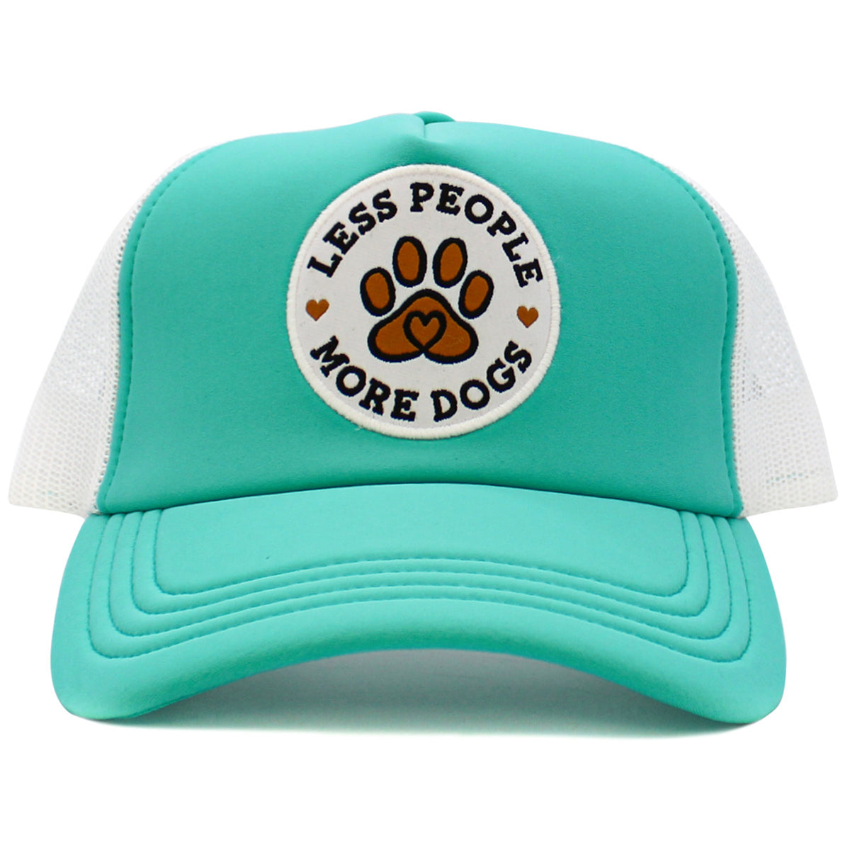 1580 - Less People More Dogs Hat - Turquoise