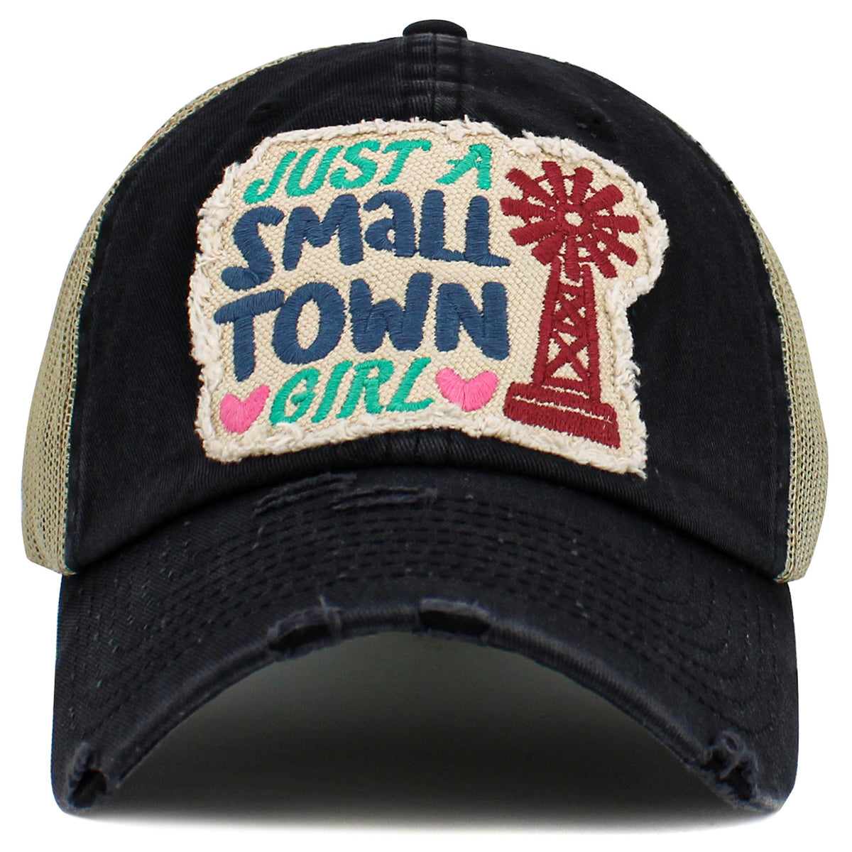 1582 - Just a Small Town Girl Hat - Black