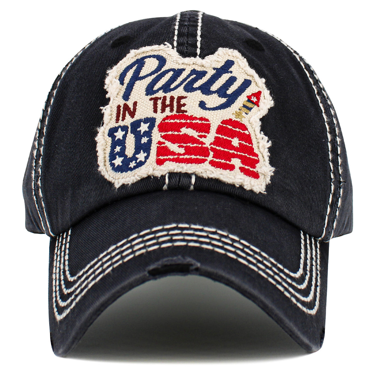 1588 - Party in The USA Hat - Black
