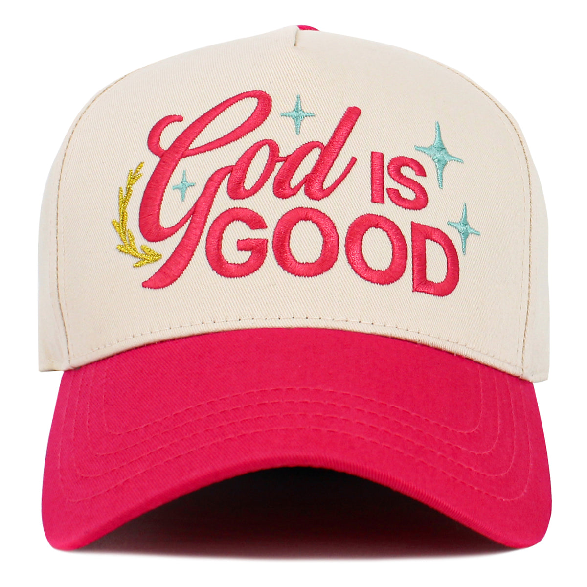 1631 - God is Good Hat - Hot Pink