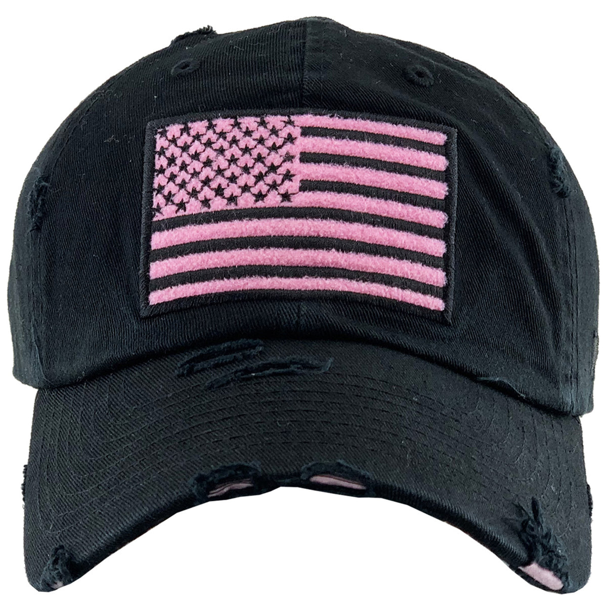 209 - American Flag Hat - Black Pink