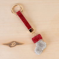 Load image into Gallery viewer, KC046 - Crystal Stocking Keychain - Red
