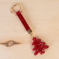 Load image into Gallery viewer, KC048 - Crystal Christmas Tree Keychain - Red
