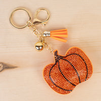 Load image into Gallery viewer, KC050 - Crystal Pumpkin Keychain - Orange
